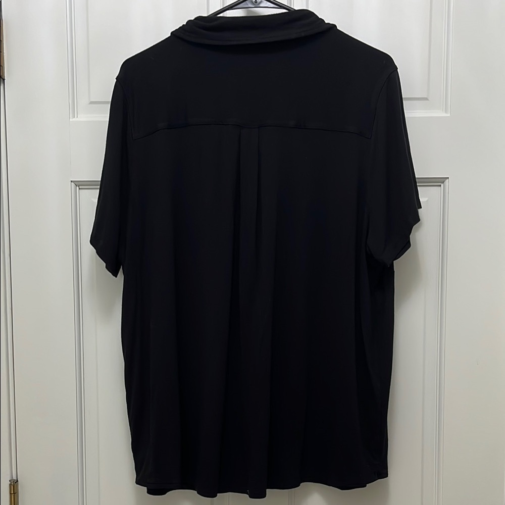 Universal Standard Collared Black Short Sleeve Button Down Top - Size 18 20 - Picture 9 of 16